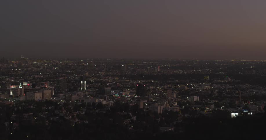 View of the lights of a city at night