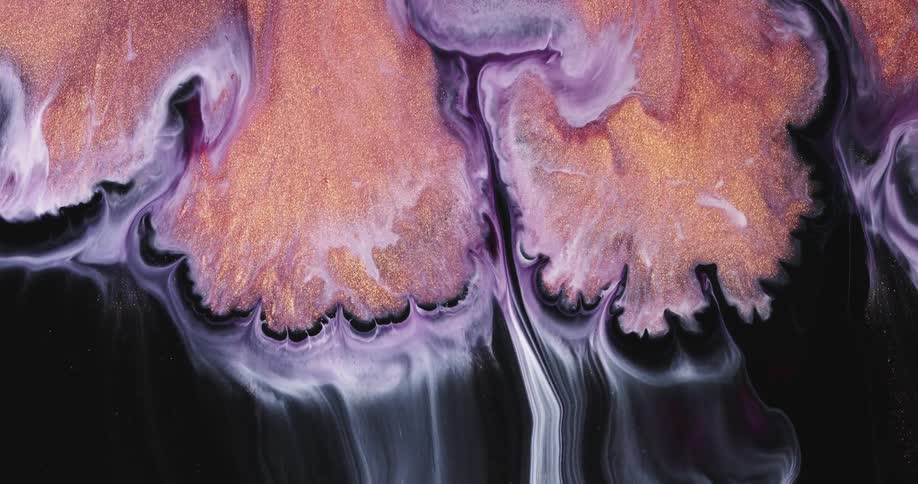 Multiple colors of liquid mix together
