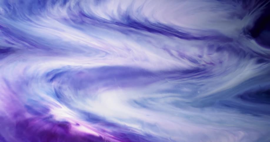 Ribbons of blue purple and white expand and blend