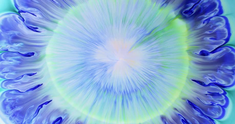 The ink spreads out in a circle