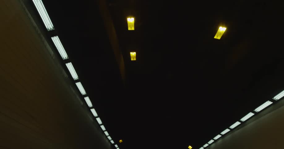 Lights inside of a tunnel