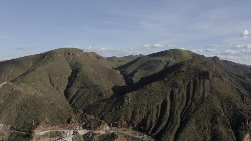 Rocky hilly mountains on a clear day