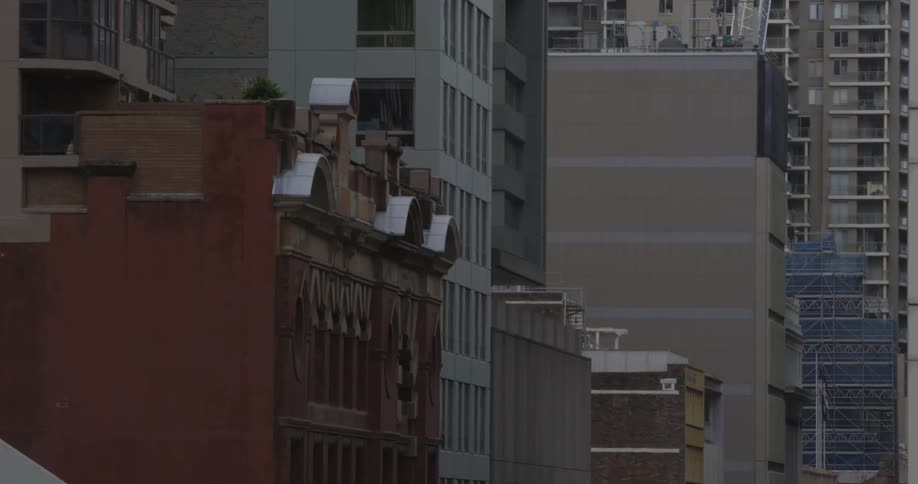 View of many buildings and skyscrapers in a city
