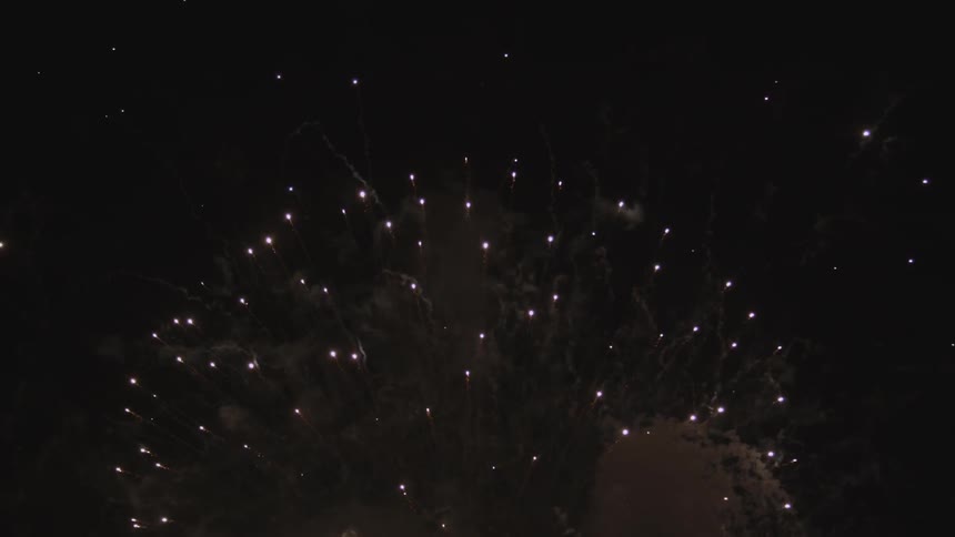 A nighttime fireworks display