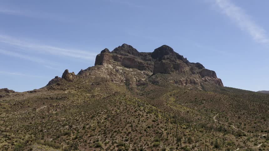 Rocky hilly desert landscape on a clear day