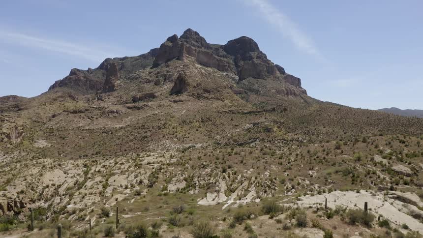 A rocky hill top in the desert