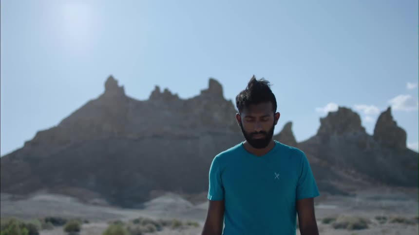 A person in a blue shirt