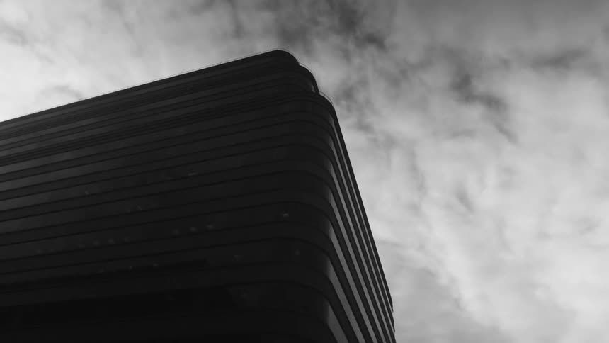 View of the top of a building on a cloudy day