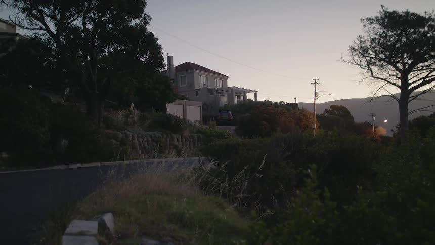 Houses in the country at sunset