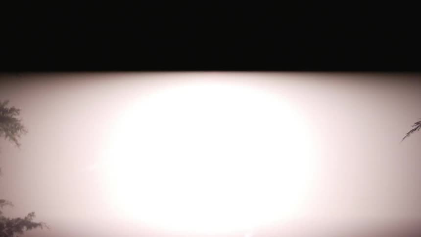 People setting off fireworks that explode in night sky