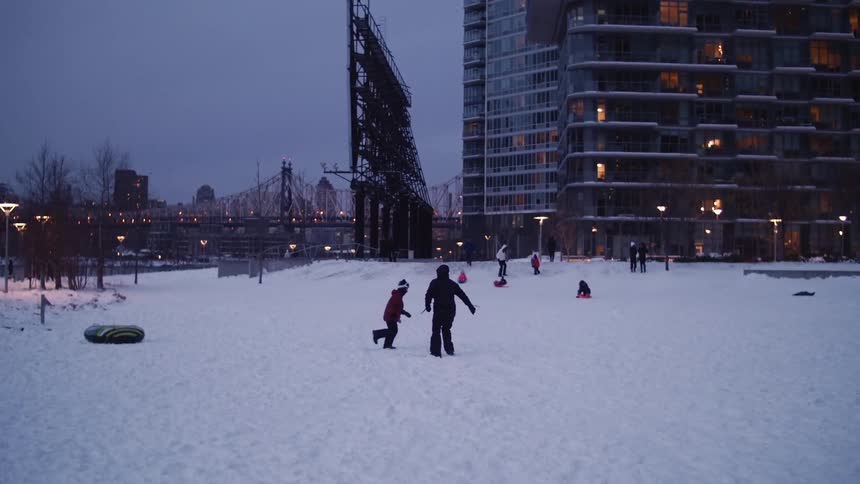 People playing in the snow