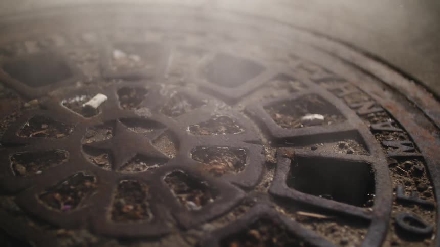 Steam rising from a vent