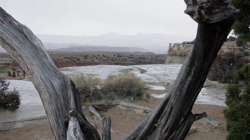 Desert landscape on a cloudy day
