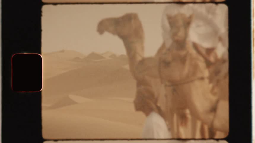 A man walks in the desert