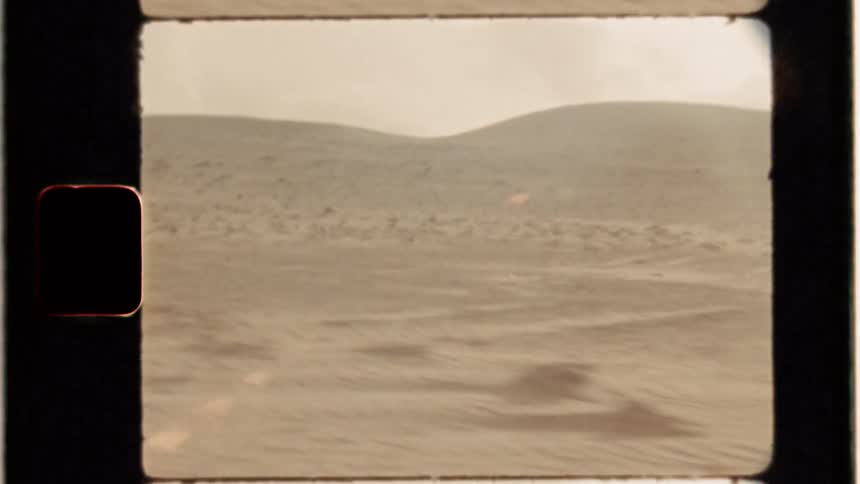 A car travels in a desert