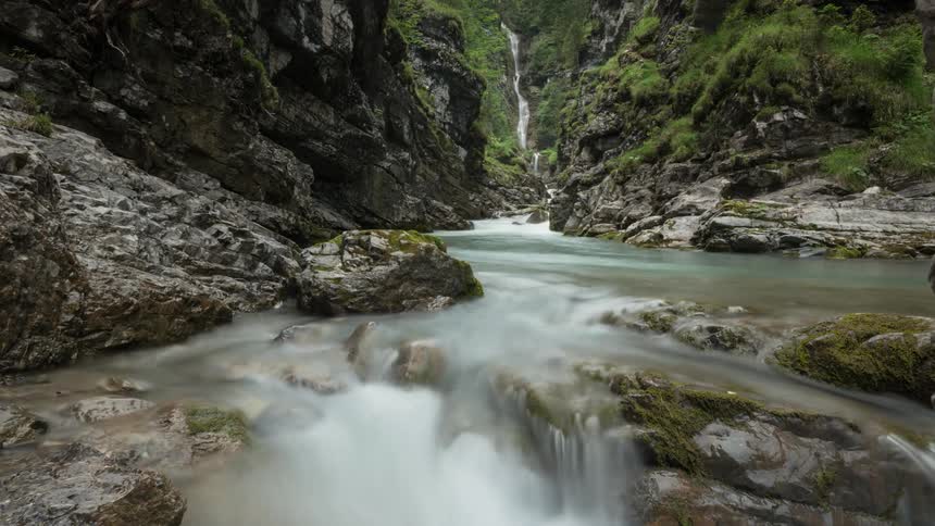 River water flows downstream