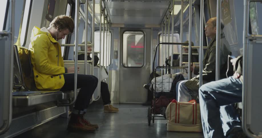 People sitting on a moving