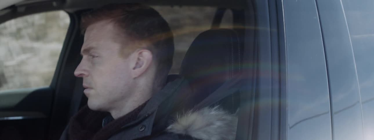 Man drives a car on a sunny day