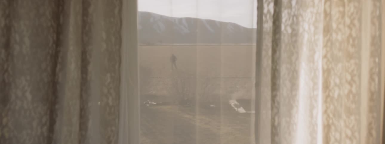 Person walks on a rural field