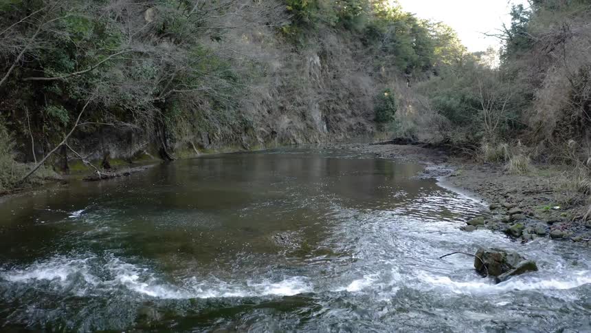 Water flows down the stream