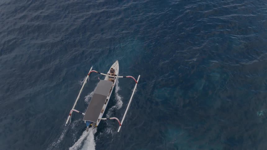 Boat travels across the water