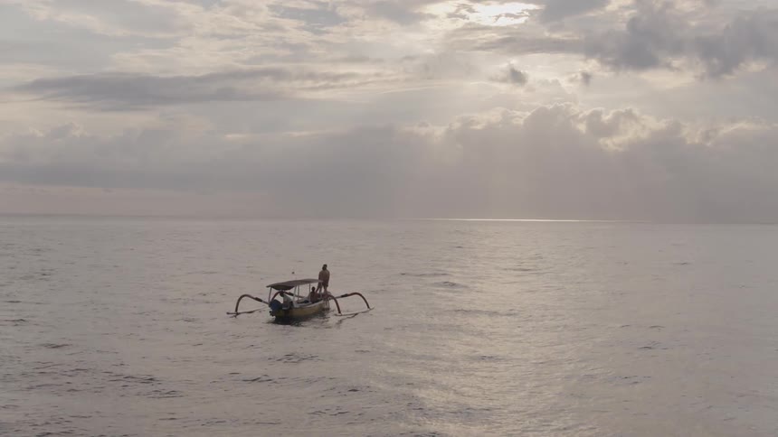 A boat travels on the water