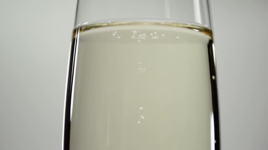 Champagne bubbles in a glass
