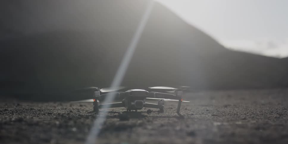 Sunlight shines down on a drone