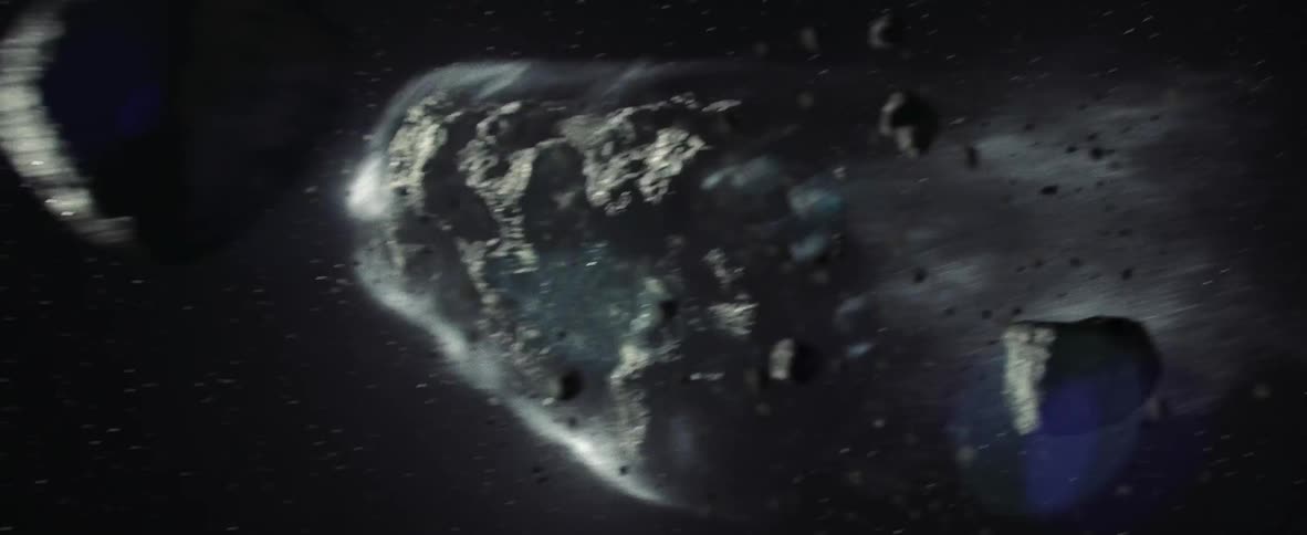 An asteroid headed towards a planet