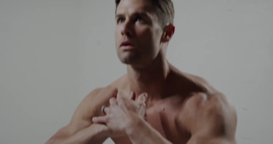 A man exercises