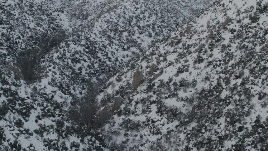 The mountains are covered with snow on all sides