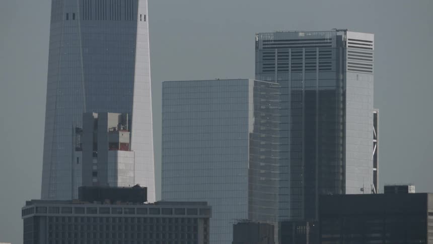 The city has many tall buildings