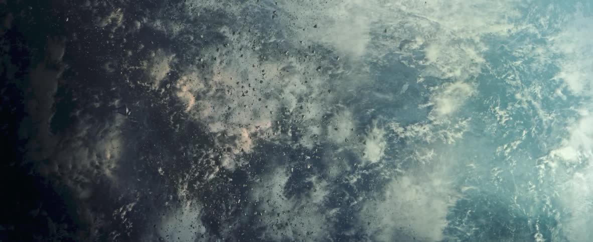Rocks floating above the cloudy atmosphere