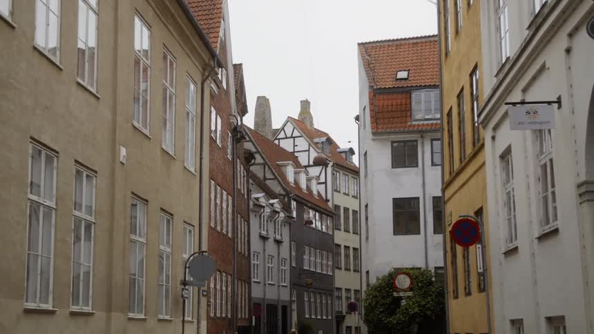 Buildings stand in a city