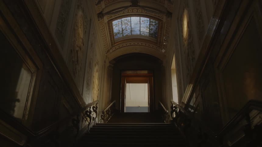 Staircase in a hallway of a large building