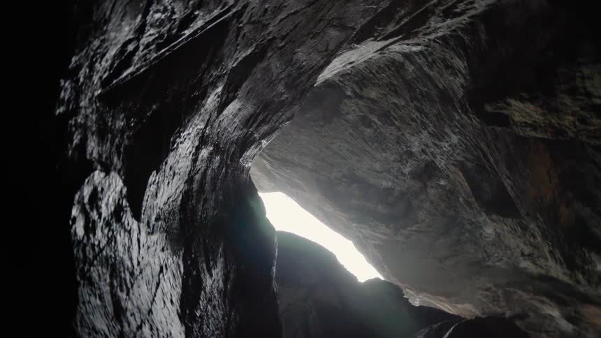Sunlight shines into a canyon