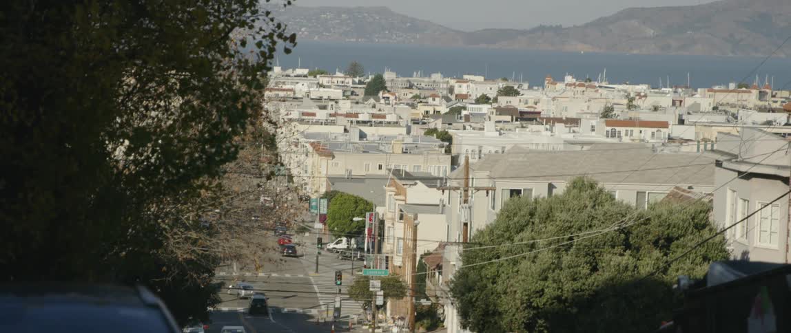 A hilly street in san francisco