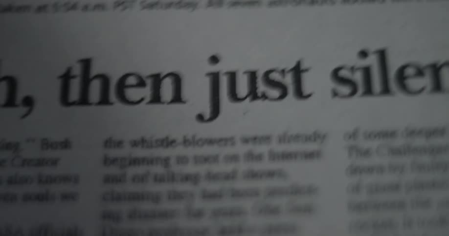 Words on a newspaper