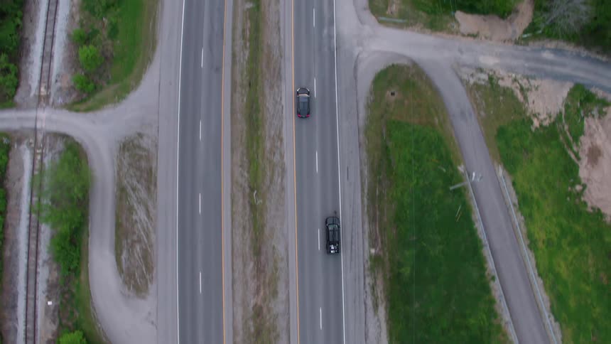 Vehicles drive on the highway roads