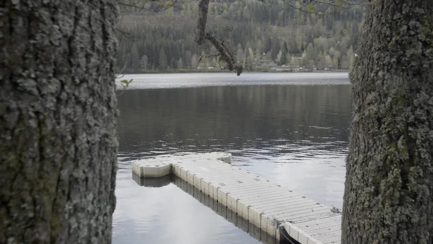 Water is rippling around a dock in a lake during the day