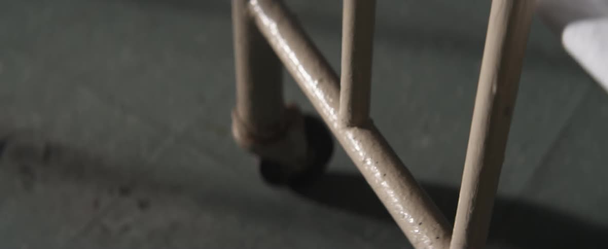 Metal object with a single wheel briefly gets light