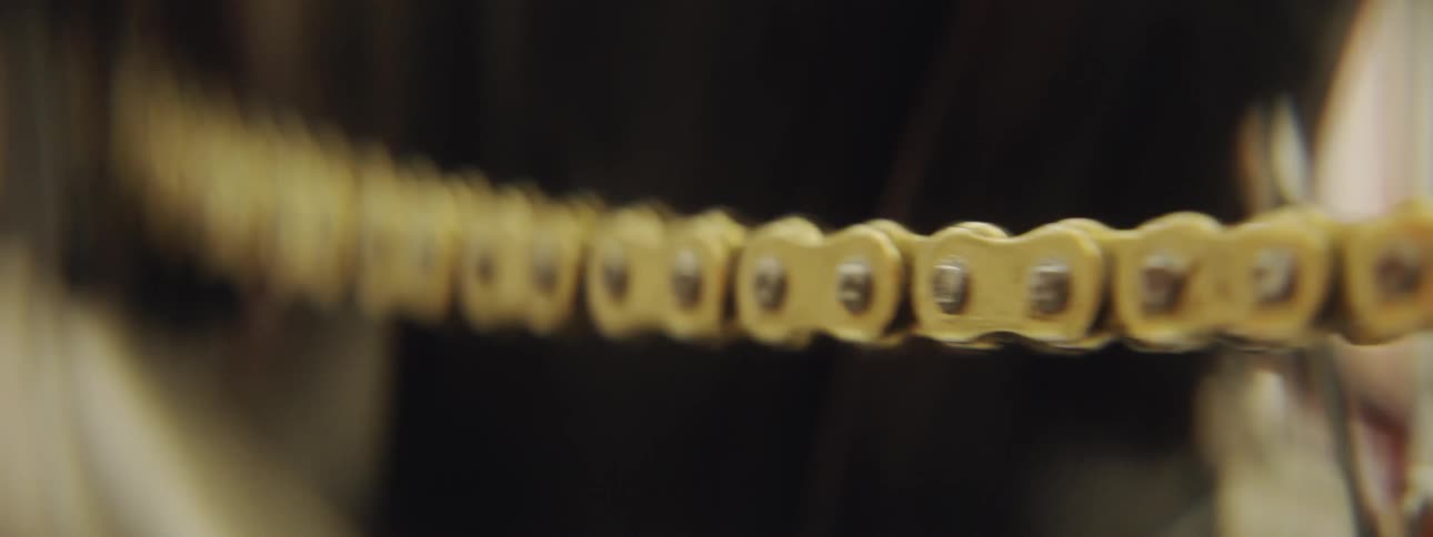 A bicycle chain sits unmoving