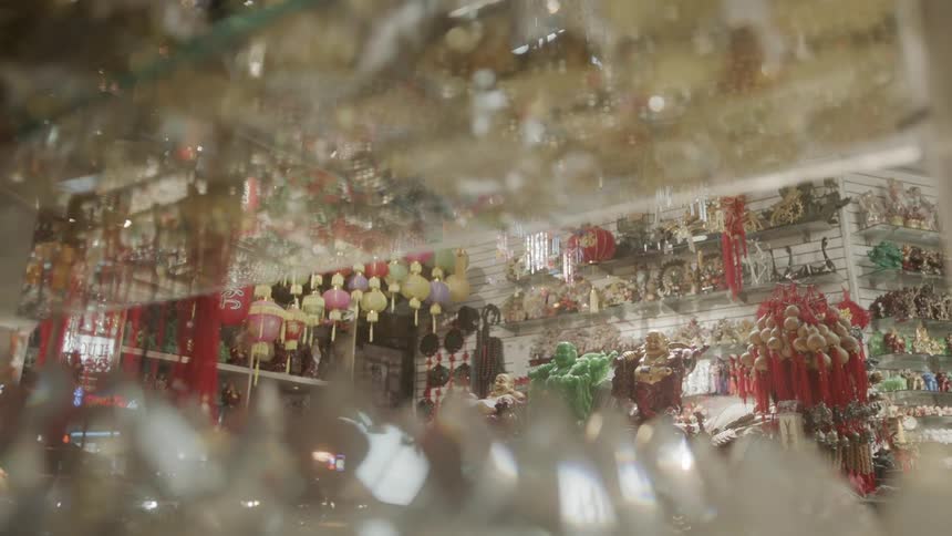 The shop is full of glass and different items