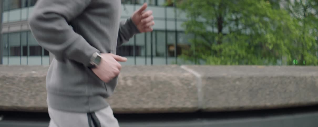 A man jogs outside