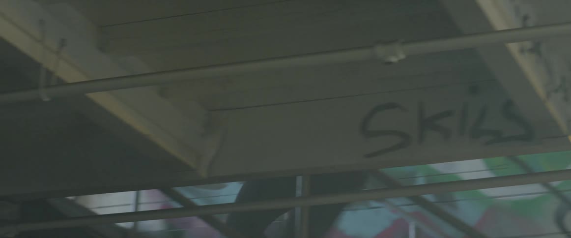 A woman runs up the stairs