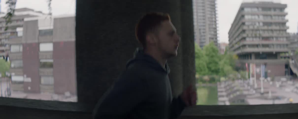 A man jogs outside