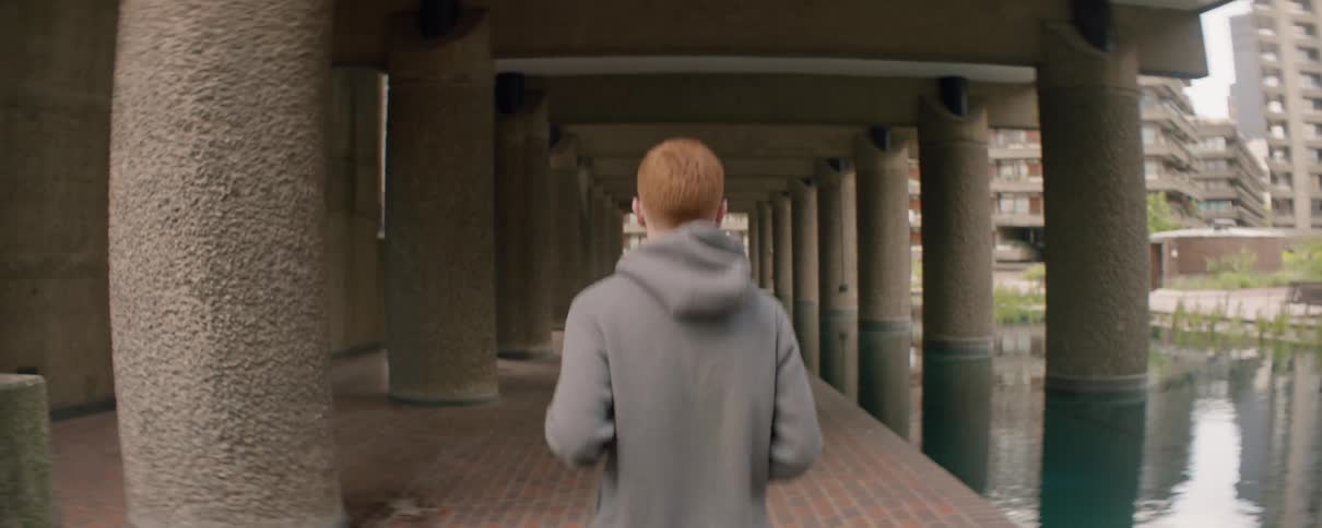 A man jogs in place outside