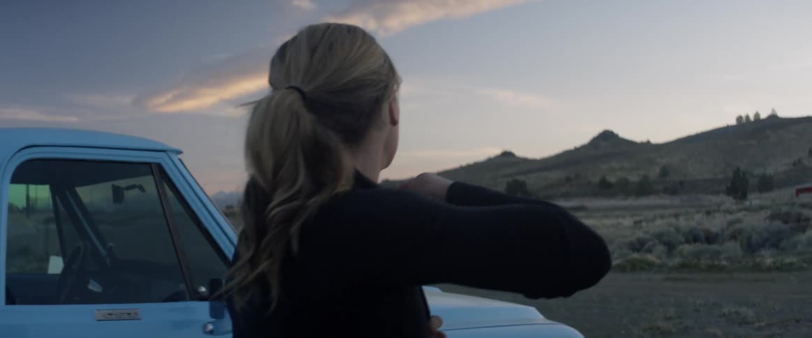 A woman gets out of the car and walks off