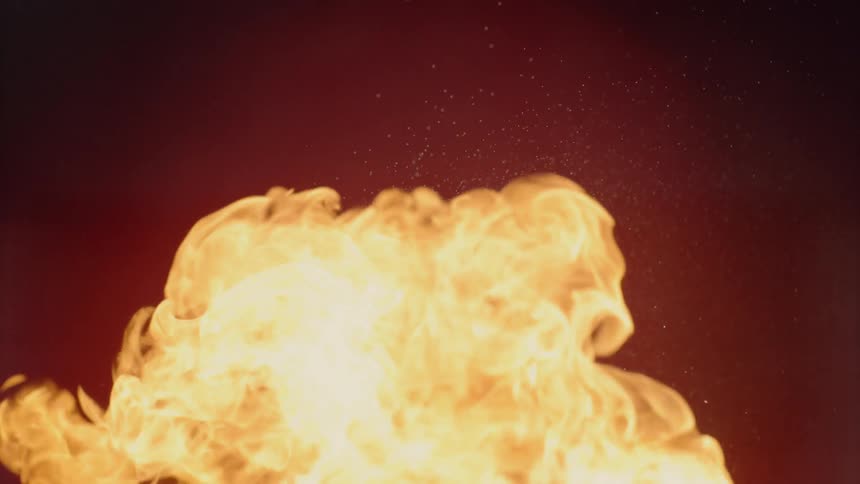 Flame expands upward
