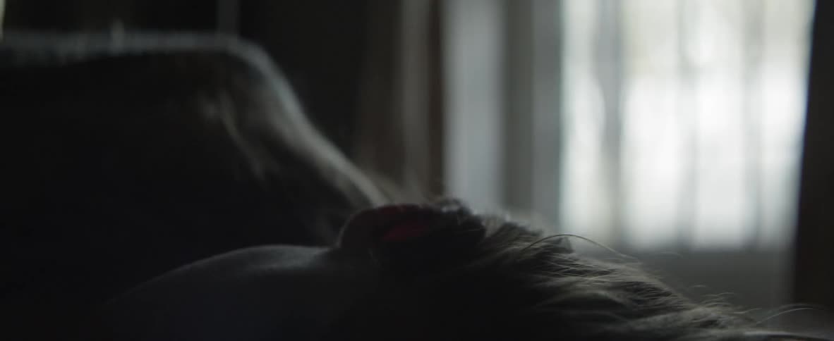 A woman laying in bed